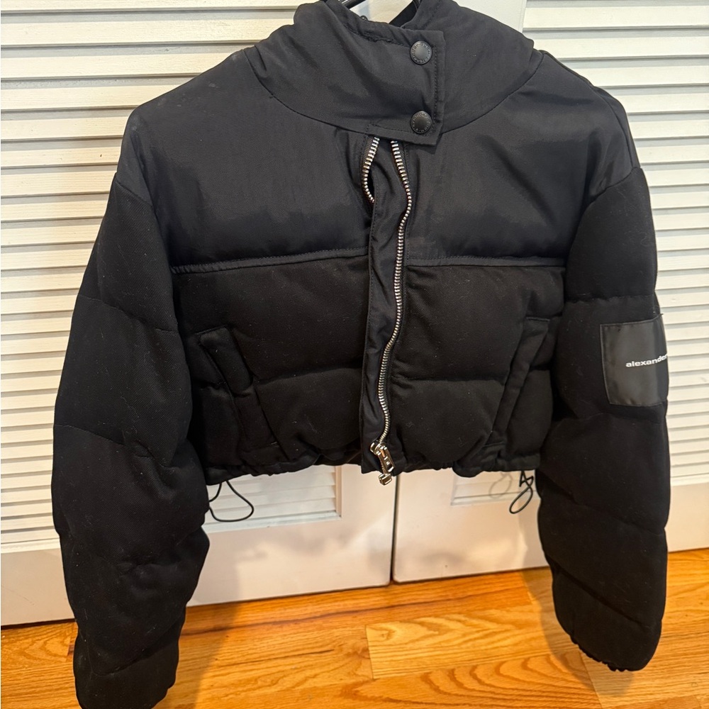Alexander Wang Black Cropped Puffer Coat